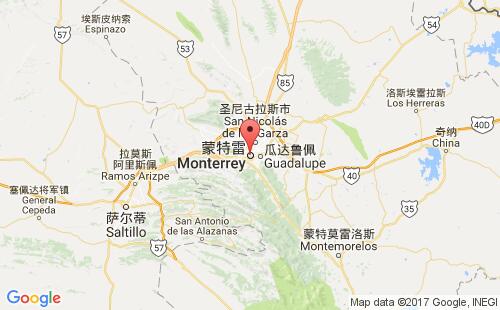 墨西哥海运港口蒙特雷monterrey港口地图