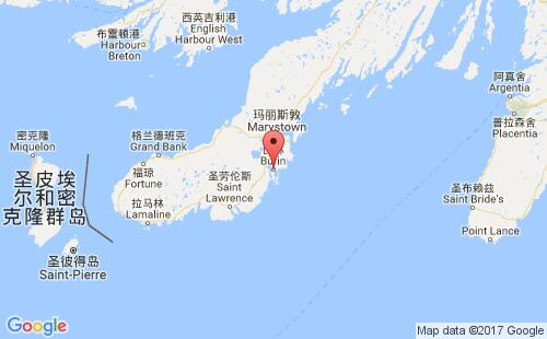 加拿大海运港口布林burin港口地图