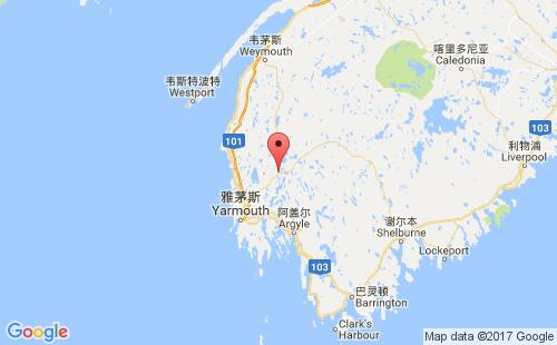 加拿大海运港口卡尔顿carleton港口地图
