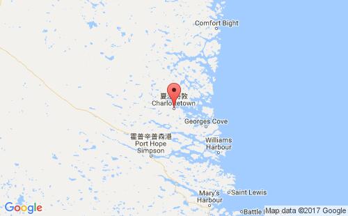 加拿大海运港口夏洛特敦charlottetown,nf港口地图