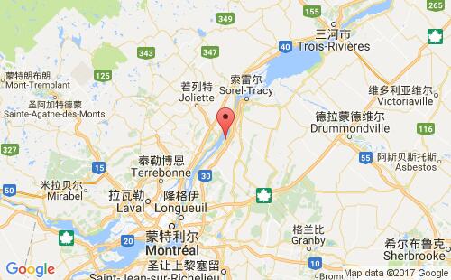 加拿大海运港口孔特勒科尔contrecoeur港口地图