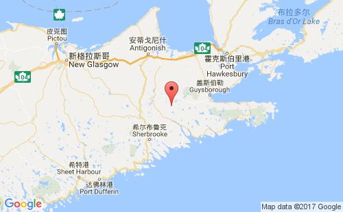加拿大海运港口康特里港country harbour港口地图