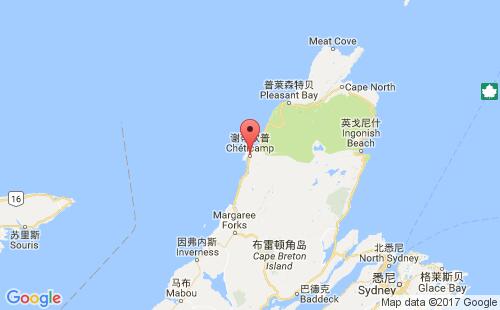 加拿大海运港口谢蒂均普cheticamp港口地图