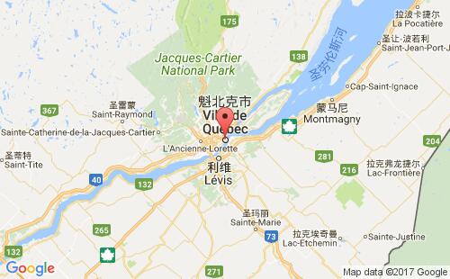 加拿大海运港口魁北克quebec city,qc港口地图