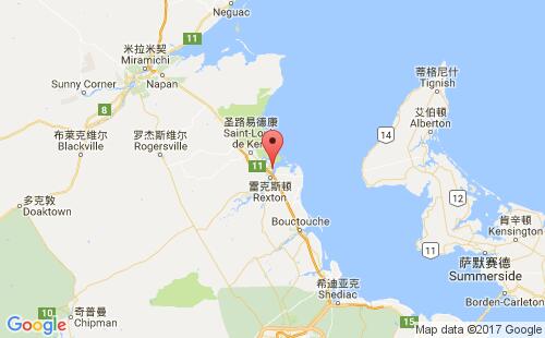 加拿大海运港口里奇巴克托richibucto港口地图
