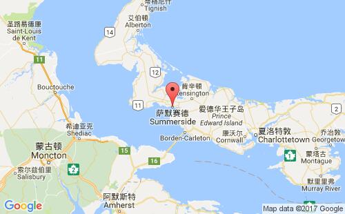 加拿大海运港口萨默塞德summerside港口地图