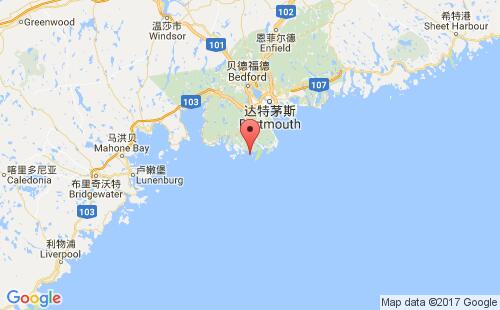 加拿大海运港口七岛seven islands港口地图