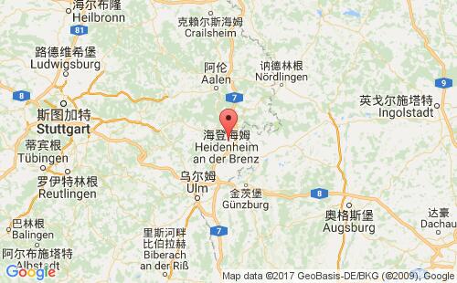 德国港口赫尔不莱锡廷根herbrechtingen港口地图