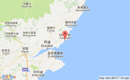 英国港口阿布罗斯arbroath港口地图