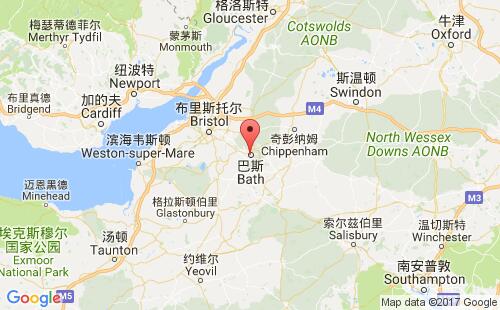 英国港口巴斯bath港口地图