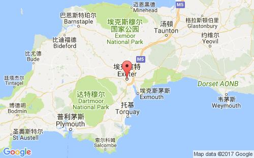 英国港口埃克塞特exeter港口地图