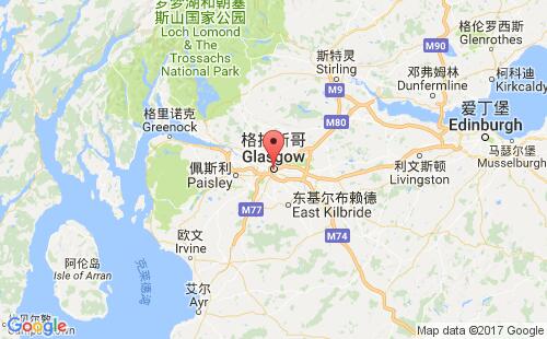 英国港口格拉斯哥glasgow港口地图