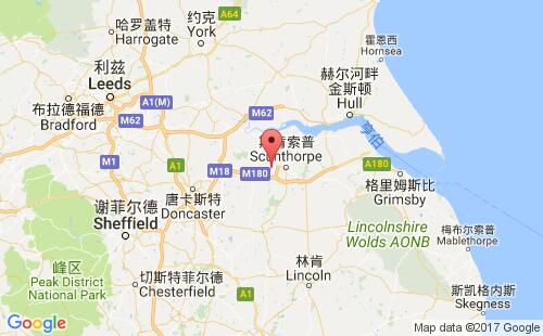 英国港口冈纳斯gunness wharf港口地图