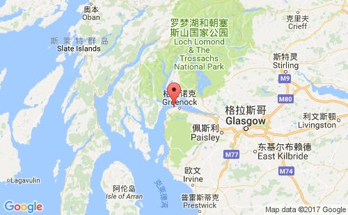 英国港口古罗克gourock港口地图