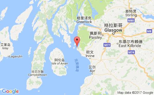 英国港口亨特斯顿hunterston港口地图