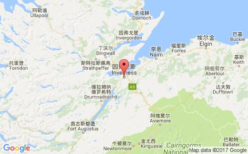 英国港口因弗内斯inverness港口地图