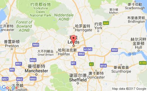 英国港口利兹leeds港口地图