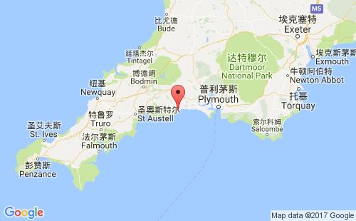 英国港口卢港looe港口地图