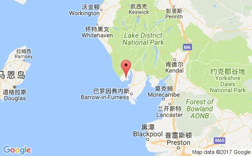 英国港口米勒姆millom港口地图