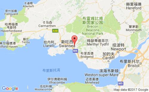英国港口尼思neath港口地图