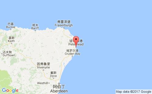 英国港口彼得黑德peterhead港口地图