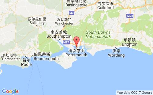 英国港口朴次茅夫portsmouth港口地图