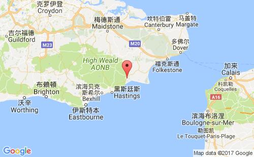 英国港口拉伊rye港口地图