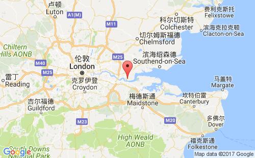 英国港口蒂尔伯里tilbury港口地图
