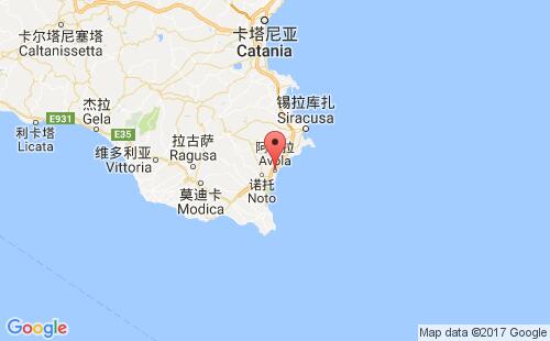 意大利港口阿沃拉avola港口地图