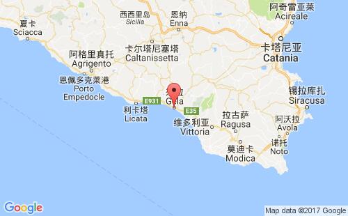 意大利港口杰拉gela港口地图