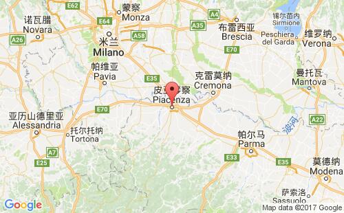 意大利港口皮亚琴察piacenza港口地图