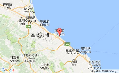 意大利港口佩萨罗pesaro港口地图