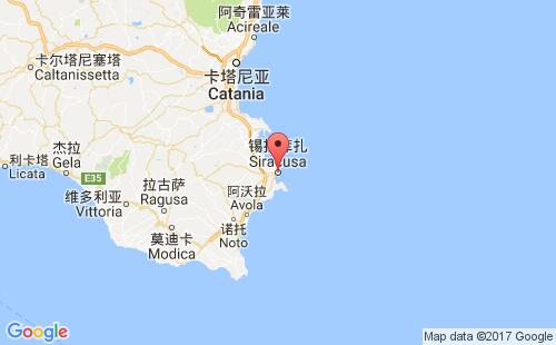 意大利港口锡拉库萨siracusa港口地图