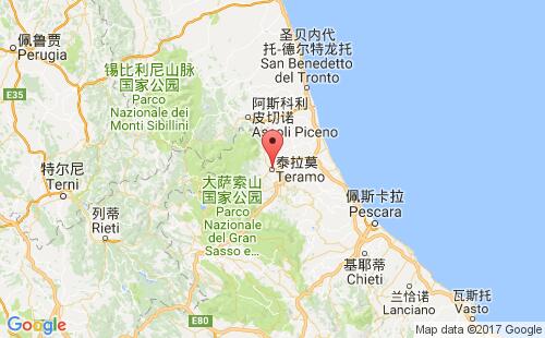 意大利港口泰拉莫teramo港口地图