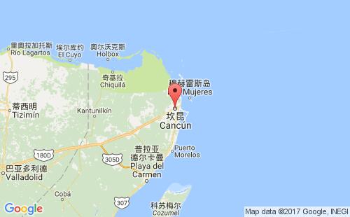 墨西哥海运港口坎昆cancun港口地图
