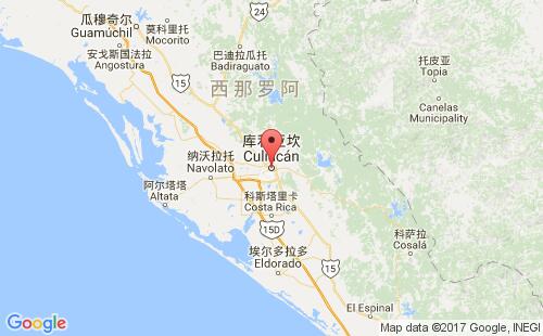 墨西哥海运港口库利亚坎culiacan港口地图