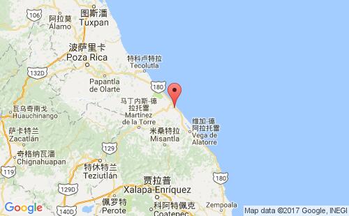 墨西哥海运港口瑙特拉nautla港口地图