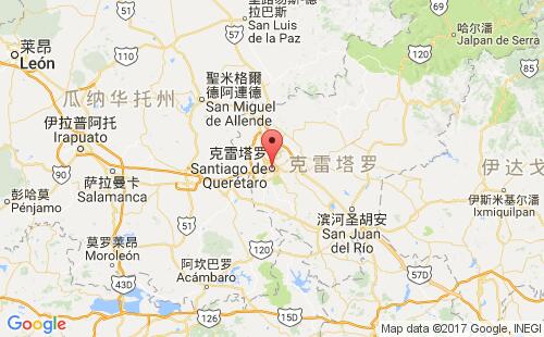 墨西哥海运港口克雷塔罗queretaro港口地图