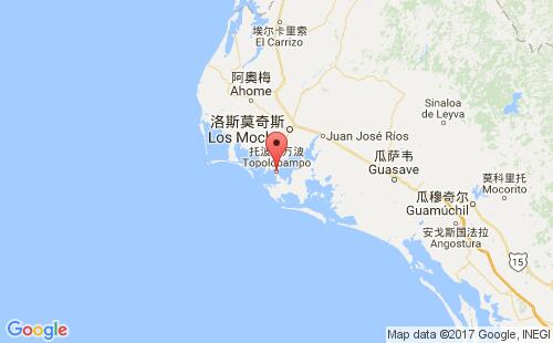 墨西哥海运港口托波洛班波topolobampo港口地图