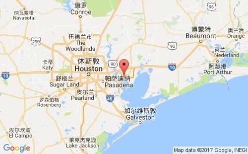 美国海运港口贝敦baytown港口地图
