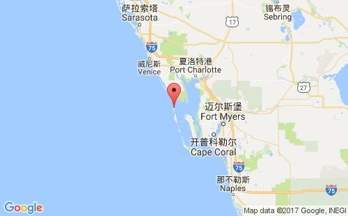 美国海运港口波卡洛兰德boca grande港口地图