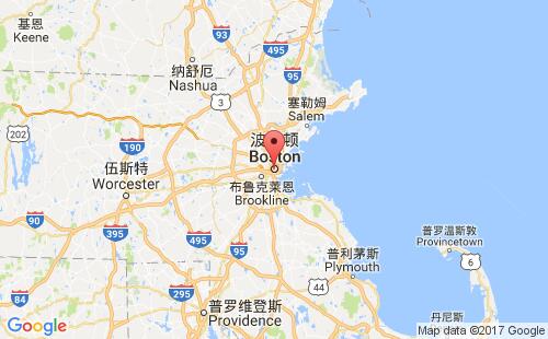美国海运港口波士顿boston,ma港口地图