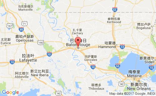 美国海运港口巴吞鲁日baton rouge港口地图