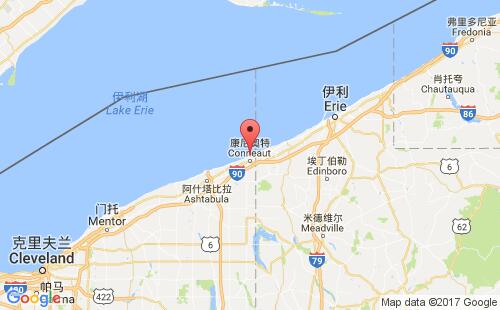 美国海运港口康尼奥特港conneaut harbour港口地图