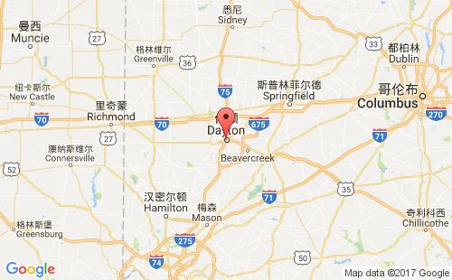 美国海运港口代顿dayton,oh港口地图