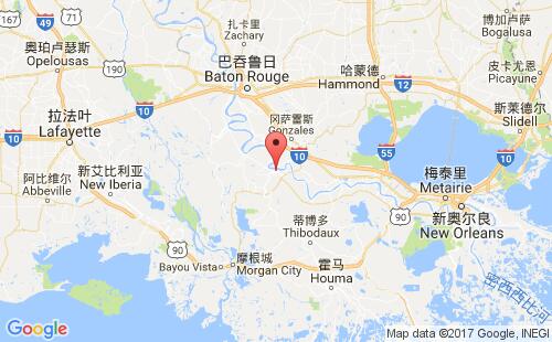美国海运港口唐纳森维尔donaldsonville港口地图