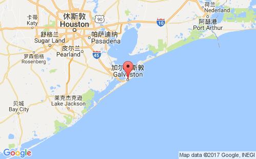 美国海运港口加尔维斯顿galveston,tx港口地图
