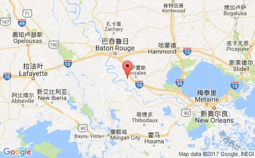 美国海运港口盖斯马geismar港口地图