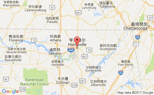 美国海运港口汉茨维尔-阿拉巴马huntsville,al港口地图