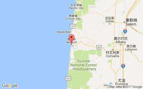 美国海运港口纽波特newport,or港口地图